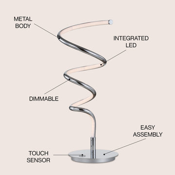 Scribble 19.75" Modern Dimmable Metal Integrated LED Table Lamp - JONATHAN Y